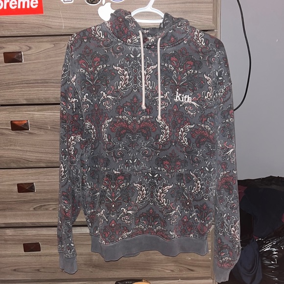 Kith Printed Fleece Williams III Hoodie Navy/Floral - Picture 2 of 7
